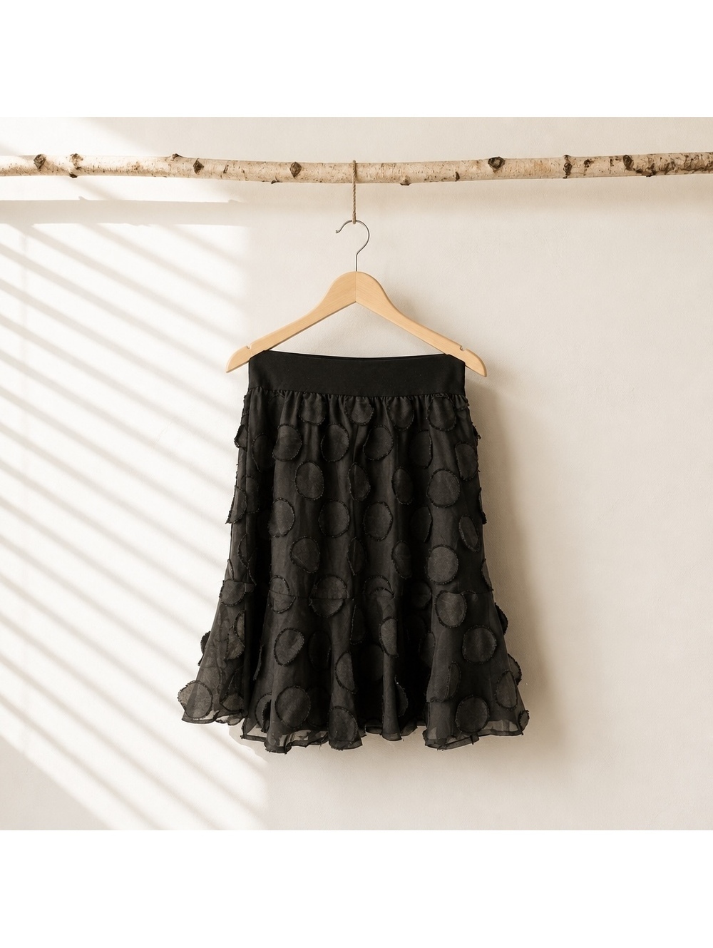 a new day Black Textured Polka Dot Mini Skirt Size S